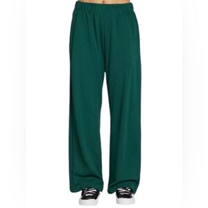 Micheal Lauren Wide Leg Sweatpants Mabel in Emerald Green Size Small